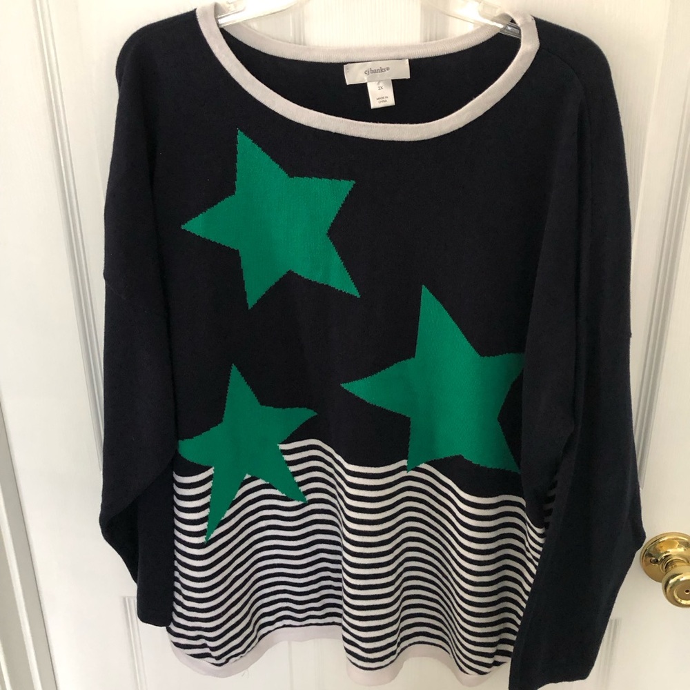 CJ Banks Stars Stripes Cozy Sweater Size 2X Patriotic - Picture 7 of 7